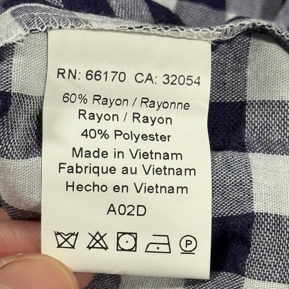 Anthropologie 11.1 TYLHO Women's Size XL Blue White Gingham Tunic‎ Dress - Picture 10 of 11